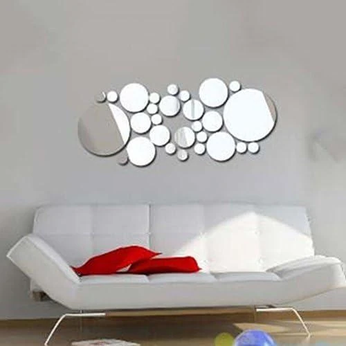 Détail de Autocollant mural rond miroir, décoration intérieure élégante