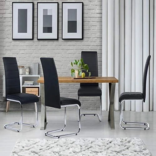 Détail de Lot 4 Chaises MIA Noires Salle à Manger Design