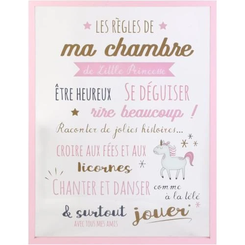 Cadre déco règles chambre fille enfant, Home Deco Kids - Vue principale