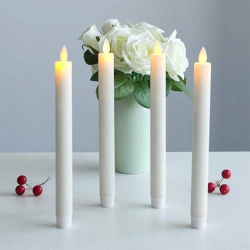 Zoom sur Bougies LED Wondise, lot de 4, ivoire, jaune ambre