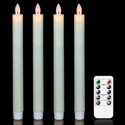 Bougies LED Wondise, lot de 4, ivoire, jaune ambre