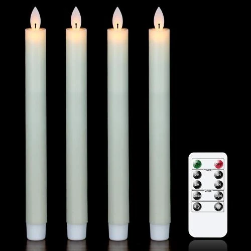 Bougies LED Wondise, lot de 4, ivoire, jaune ambre - Vue principale