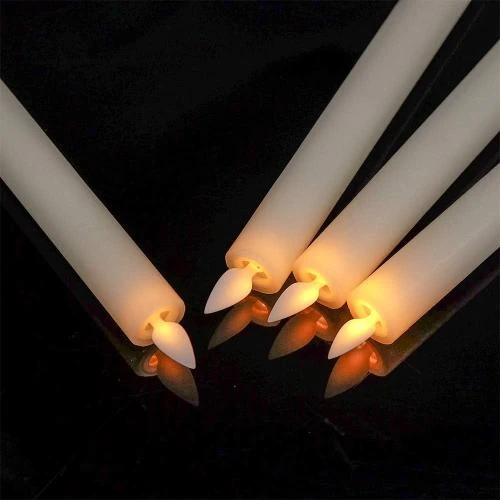 Détail de Bougies LED Wondise, lot de 4, ivoire, jaune ambre