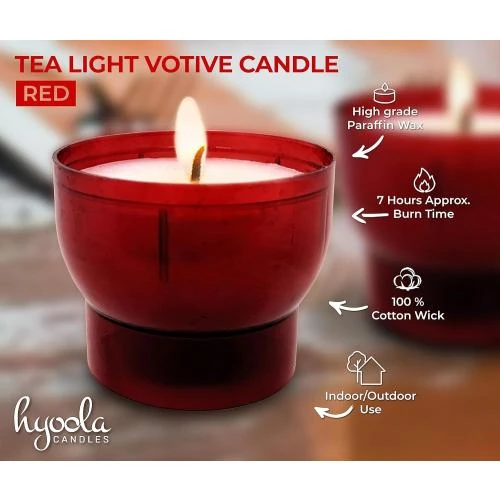 Zoom sur Bougies Chauffe Plat Vrac, Gobelet Plastique Rouge, 25 Unités
