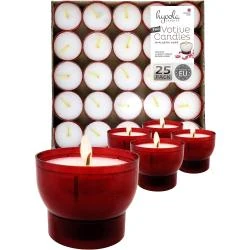 Bougies Chauffe Plat Vrac, Gobelet Plastique Rouge, 25 Unités