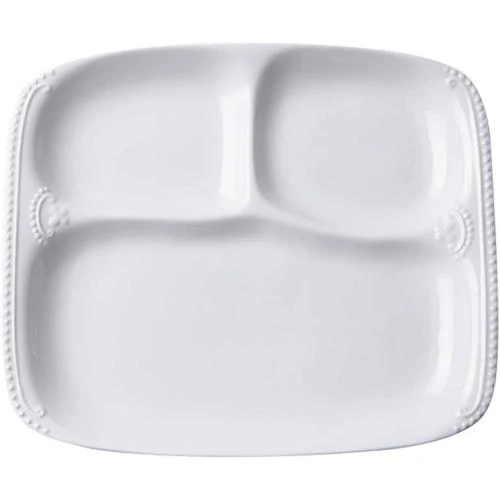 Détail de Assiette Porcelaine Blanche 3 Compartiments Tamume