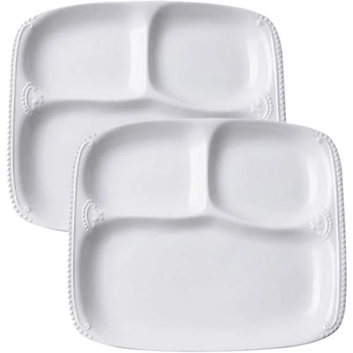 Assiette Porcelaine Blanche 3 Compartiments Tamume - Vue principale