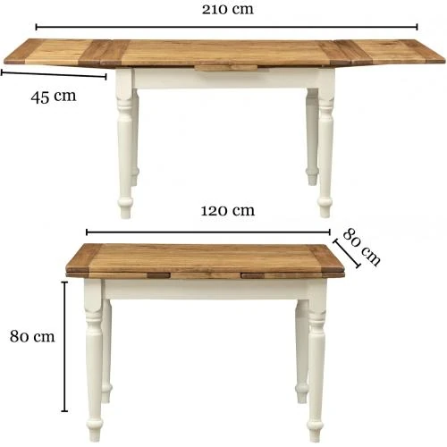 Zoom sur Table à Manger Extensible Biscottini, Style Country, Made in Italy