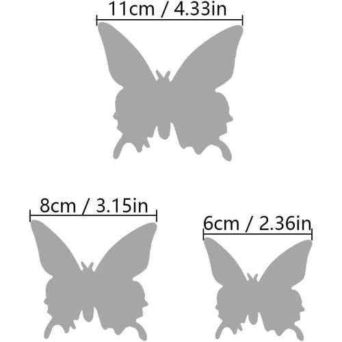 Détail de LULJY 60 Stickers Miroir Papillon 3D Décoration Murale