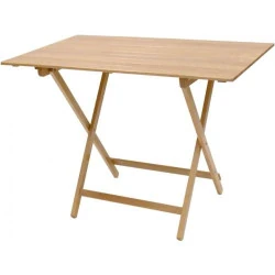 Table pliante bois naturel, brasserie, camping, jardin