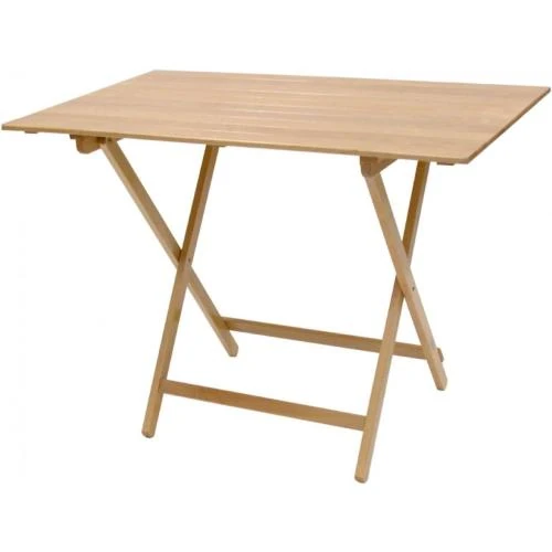 Table pliante bois naturel, brasserie, camping, jardin - Vue principale