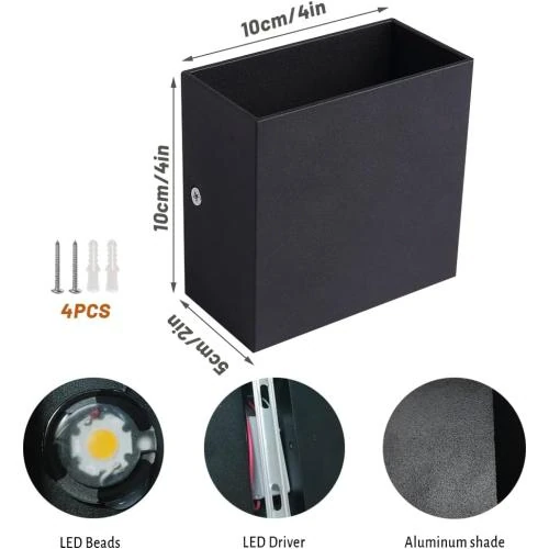 Détail de Applique Murale LED CHEVVY 7W Moderne Noir 3000K