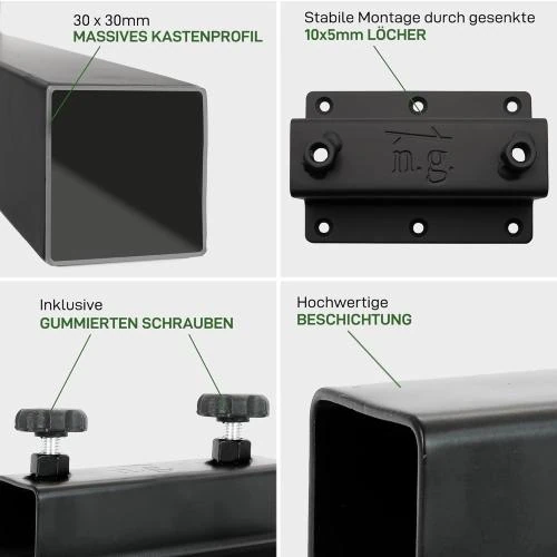 Détail de Natural Goods Berlin, Extension Plateau Table Noir Robustesse