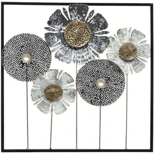 Déco murale 34 fleurs métal Atmosphera créateur intérieur - Vue principale