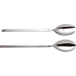 Couverts à salade Alessi 4180, acier inoxydable brillant, manche satiné