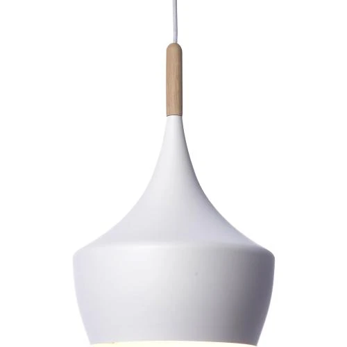 LUSSIOL Luminaire Olga, suspension métal bois, blanc naturel - Vue principale