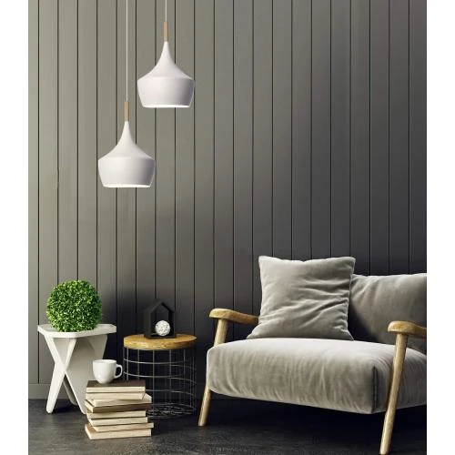 Détail de LUSSIOL Luminaire Olga, suspension métal bois, blanc naturel