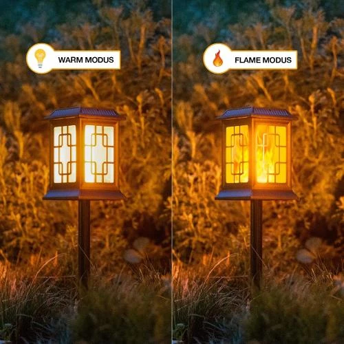 Détail de Lampe Solaire Jardin, Lanterne Décorative, Modes Clignotants