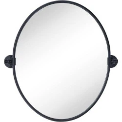 Miroir salle de bain ovale noir pivotant TEHOME
