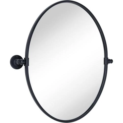 Détail de Miroir salle de bain ovale noir pivotant TEHOME