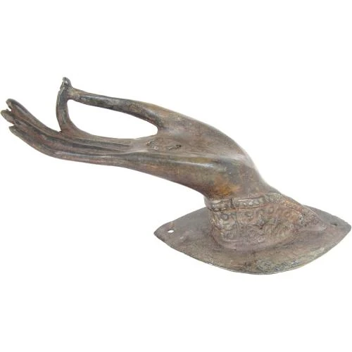 Statue Bouddha Vitarka Mudra Bronze, Blue Orchid Décor - Vue principale