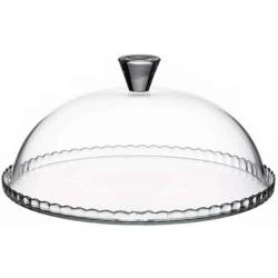 Assiette à gâteau en verre, dôme en verre, Varotto