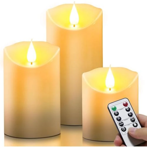Bougies LED Daphomeu, Flamme Vacillante, Minuterie, Piles - Vue principale