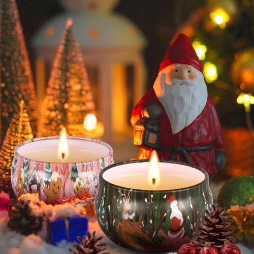 Zoom sur Bougie Parfumée Purpledi, Cire Soja Naturelle, 9 Pièces