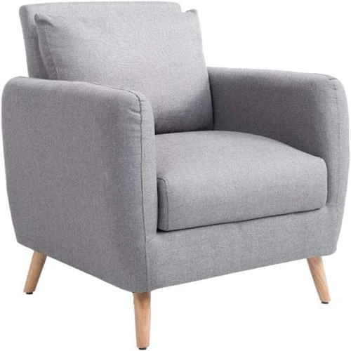 Fauteuil Confortable Tilgard en Tissu avec Pieds en Bois - Vue principale