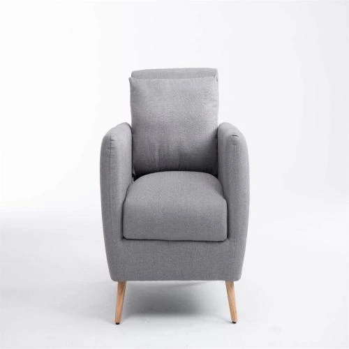 Détail de Fauteuil Confortable Tilgard en Tissu avec Pieds en Bois