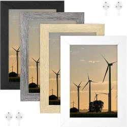 Cadres photo Funtopia, lot de 4, noir, blanc, gris, chêne