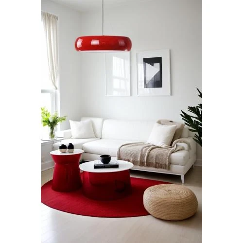Zoom sur Lampe suspendue moderne rouge, luminaire Nordic E27
