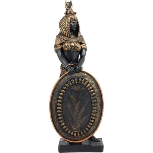 Détail de Statue Isis Bouclier, Ebros Gift, Résine Bronze, Décor