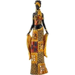 Sculpture Moderne Femme Africaine, Décoration Colorée