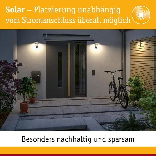 Zoom sur Paulmann 95388 Luminaire LED Solaire Noir IP44