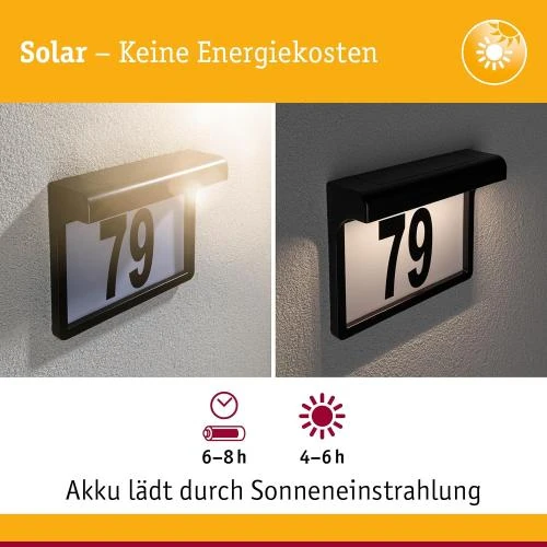 Détail de Paulmann 95388 Luminaire LED Solaire Noir IP44