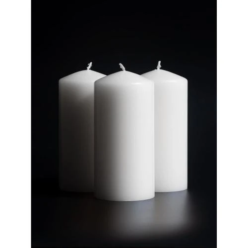 Bougies pilier blanches CANDWAX, lot de 3, combustion longue - Vue principale