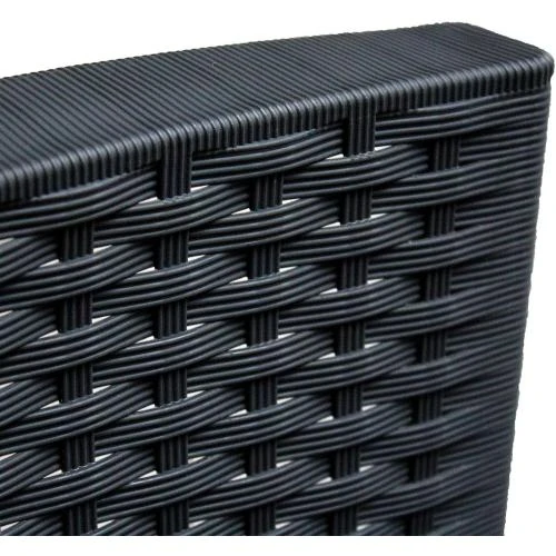 Zoom sur Ensemble 3 meubles jardin polyrotin, chaises pliantes noires