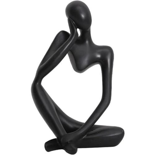 Sculpture Penseur Résine Noire Moderne Gaoshanjingxing - Vue principale
