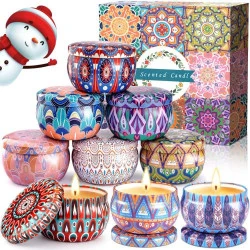 Bougie Parfumée VIPNAJI, Cire Soja Naturelle, 9 Pièces