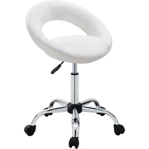 Duhome Chaise Pivotante Similicuir Blanc, Tabouret Bureau - Vue principale