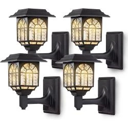 Lampes Solaire Extérieur LED Étanches Blanc Chaud, Lot 4