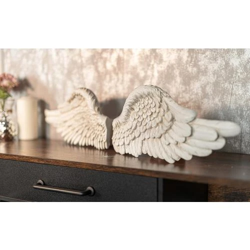 Ailes d’Ange Vintage Blanc Argent Garden_Mile, Décoration Murale - Vue principale