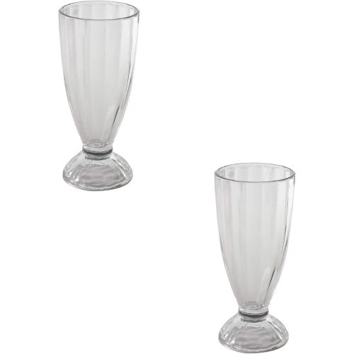 Zoom sur Verres à glace, milkshake, style café américain, lot 2