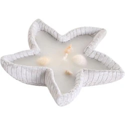 Bougie béton motif étoile de mer, décoration marine