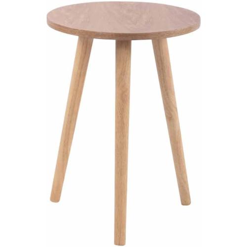 Présentation de Zoom sur Table Basse Ronde MDF CLP Kolding, Pieds Bois Caoutchouc