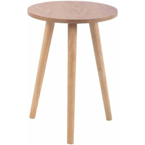 Zoom sur Table Basse Ronde MDF CLP Kolding, Pieds Bois Caoutchouc