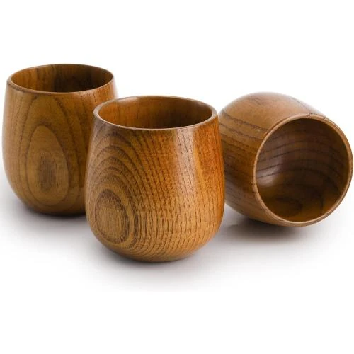 Zoom sur Hiceeden Tasses à Thé Bois Naturel Japonaises, Lot de 6