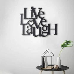 Sculpture murale métal Tubibu, Live Laugh Love