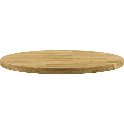 Présentation de Zoom sur vidaXL Dessus de table en bois rond chêne massif